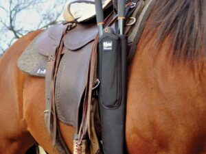 Nylon Pruner, Knife Saw Scabbard combo on horse holder