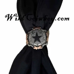 Western Star Scarf Slide - Silver & Copper - Black Star Center