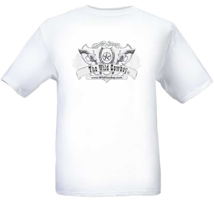 The Wild Cowboy Logo Mens White Short Sleeve Western T-Shirt