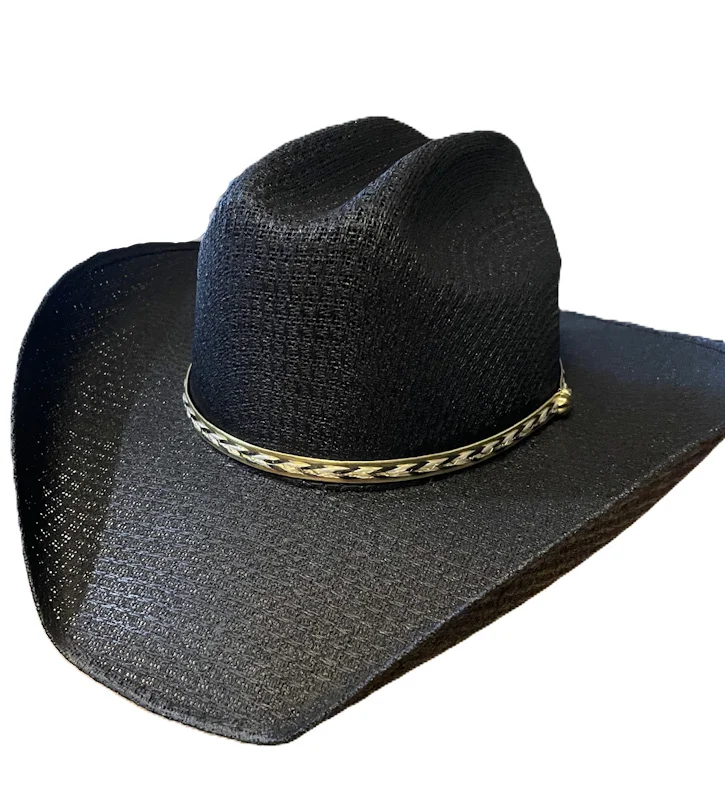 tight weave vented black cowboy hat