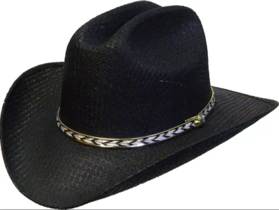 <div class="qsc-html-content"> Kids Black tight-weave child cowboy hat <ul> <li>Cotton coated hat</li> <li>Stretch band sizes</li> <li>CROWN SIZE: 4"</li> </ul> </div>   •
