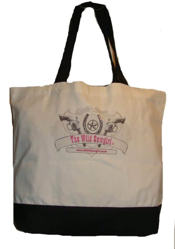The White Cowgirl bag with black handle