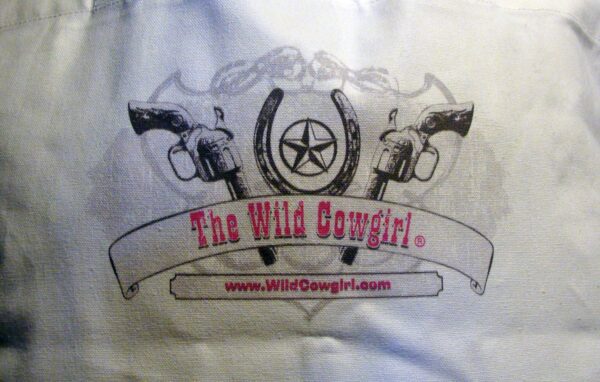 The Wild Cowgirl" logo on a "The Wild Cowgirl" Double Strap 2 Tone Deluxe Canvas Tote Bag.