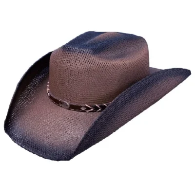 Kids Brown Twisted Straw Cowboy Hat