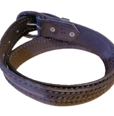 Brown woven leather western belt