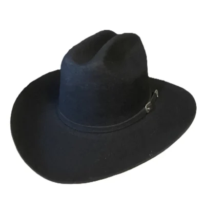 Economy Wool Felt Taco Brim Black Cowboy Hat