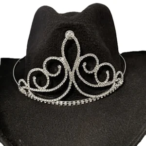 Silver plated Cowgirl hat crown, Rhinestone Tiara