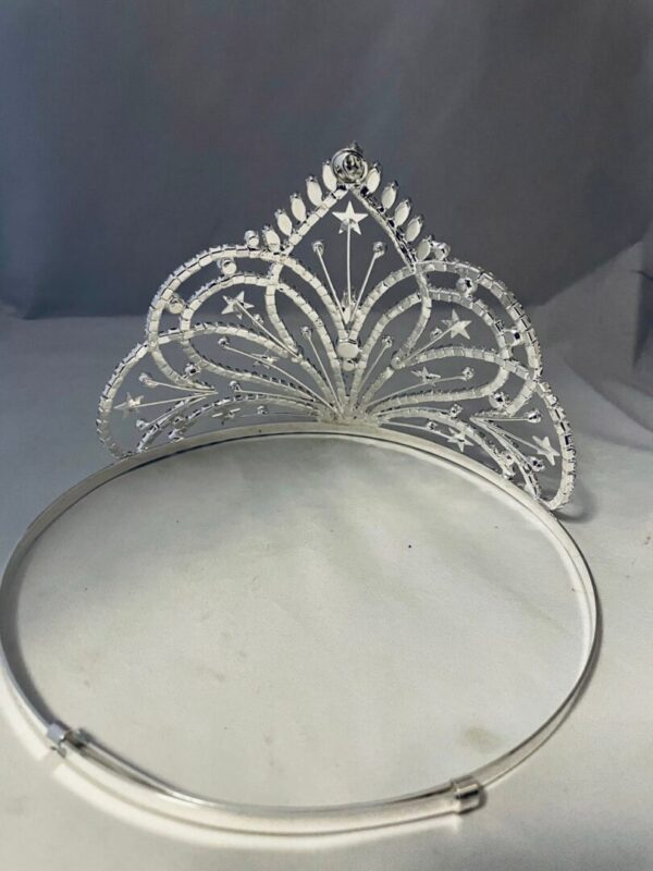Star Silver plated Cowgirl hat crown rhinestone tiara
