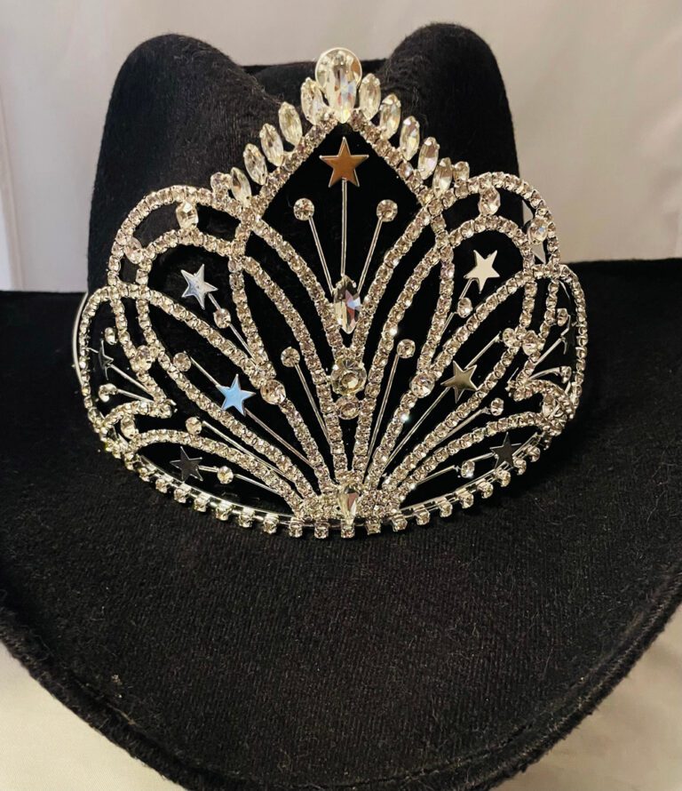 Star Silver plated Cowgirl hat crown rhinestone tiara