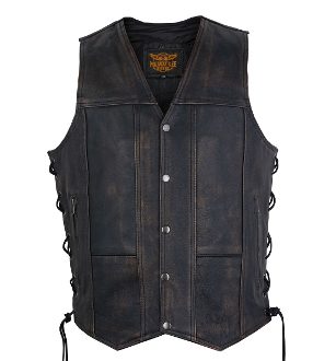 Brown Leather Concealed Carry Vest