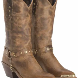 Distress Cowhide J toe Womens Boot Chain Cowboy Boots USA made