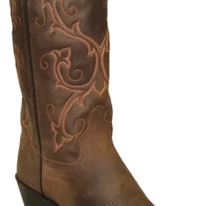 Women's Brown leather cowboy boots usa made