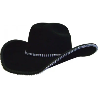 Blue Rhinestone cowboy hat band Bounded Edge