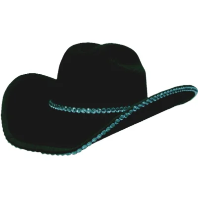 Double Row Rhinestone Cowboy hat band Bounded Edge