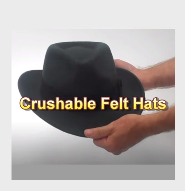 A person holding Crushable Hats
