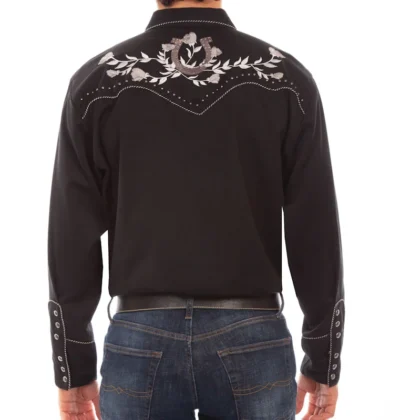 Winners Circle Men's Scully Black Horseshoe Western Shirt.