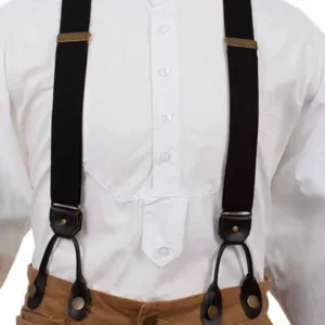 1.5" 1800s Suspenders – Y Back Leather Loops – Scully Rangewear