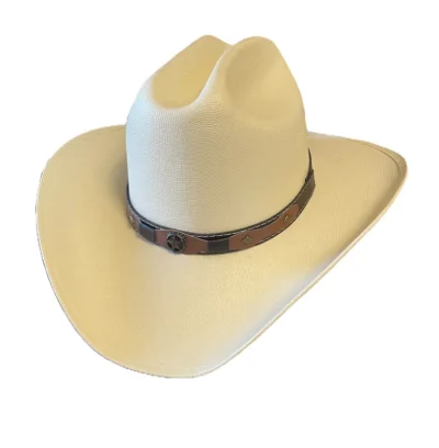 Kids Canvas Straw Off White Cream Cattleman cowboy hat