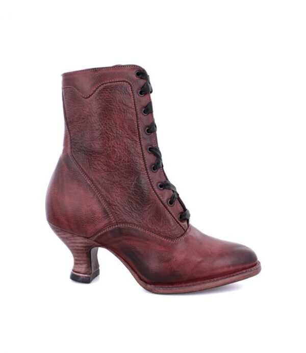 Eleanor Merlot Wine Leather Womens Granny Boots, perfect for those seeking classic and timeless old frontier style.