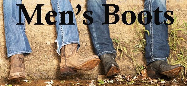 Three men's boots with the words men's boots.