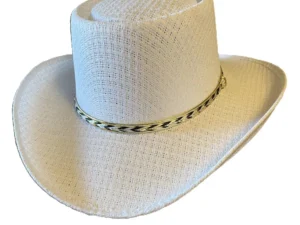 white tight weave gambler cowboy hat