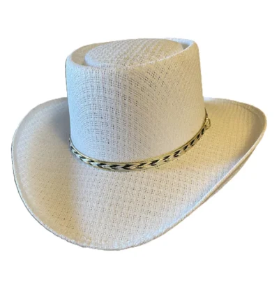 white tight weave gambler cowboy hat