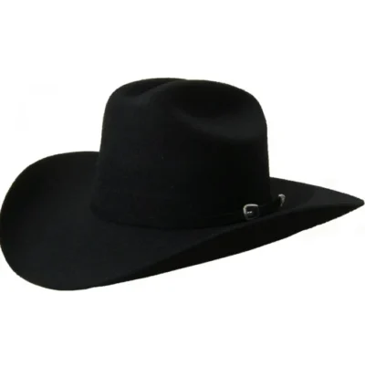 Adult 100% Black Wool Cattleman Taco Cowboy Hat •