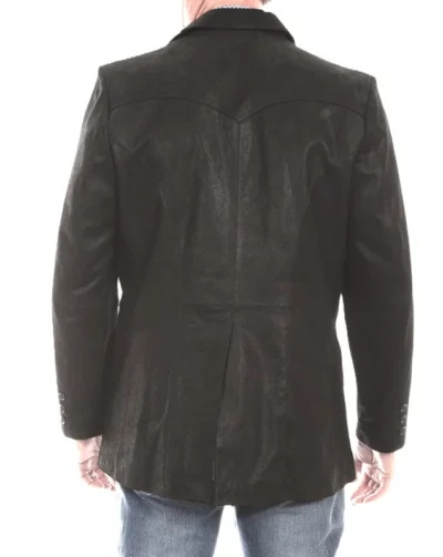 Men's Scully Black Nubuck Leather Traditional Cowboy sport coat