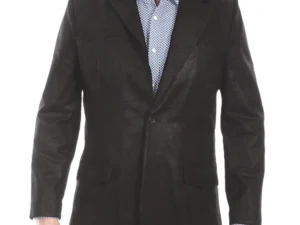 Men's Scully Black Nubuck Leather Traditional Cowboy sport coat