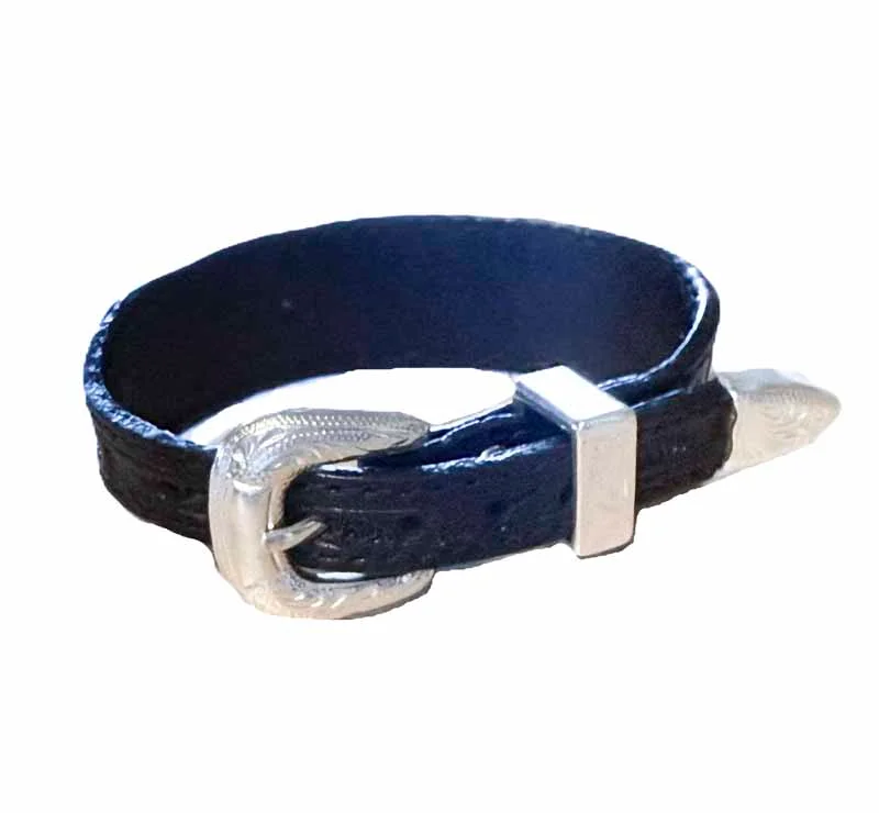 Tooled Leather Western Bracelets - USA made - 1/2" Wide Band 4 Tooled Leather Western Bracelet