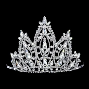 Silver Plated Cowboy Hat Rhinestone Tiara