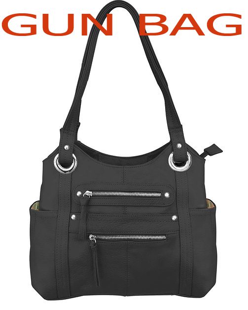 Diane Women Black Leather Concealed Carry Handbag