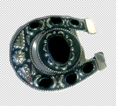 Silver Horse Shoe Western Belt Buckle