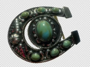 Silver Horse Shoe Western Belt Buckle