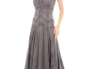 Scully Womens Full Length Grey Western Spaghetti Dress