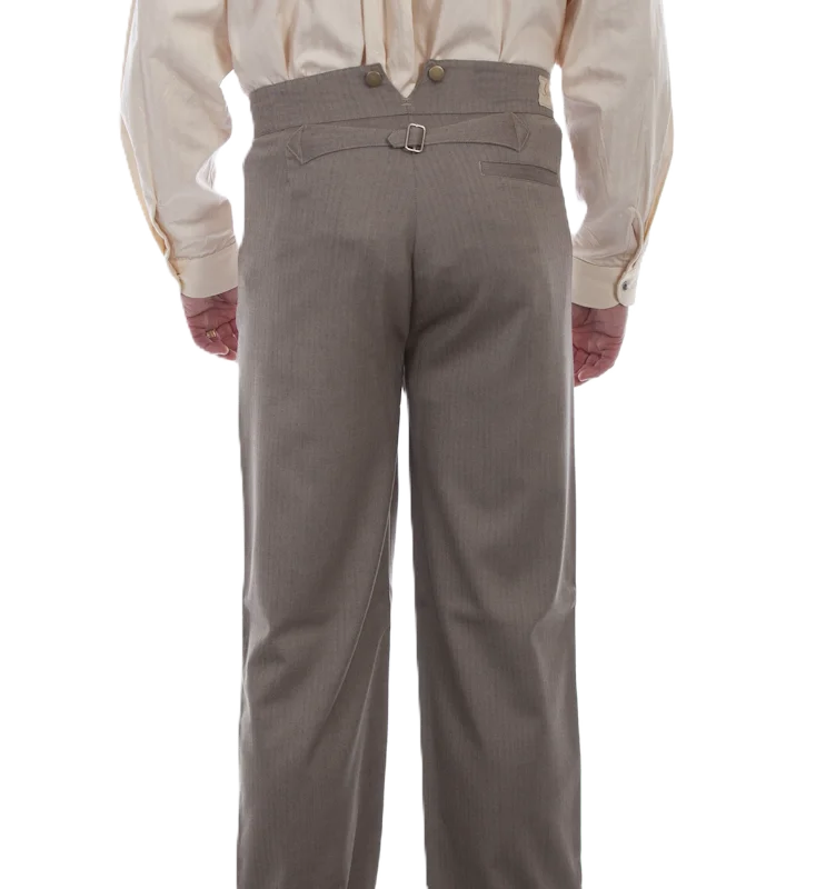 herringbone old west pants for men