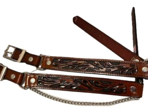 Brown and Black Inlay Leather Cowboy boot chains