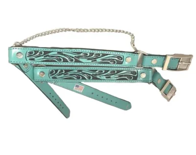 Turquoise Inlay Leather Cowboy boot chains