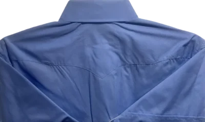Womens Sawtooth Pocket Short Sleeve Blue Western Shirt