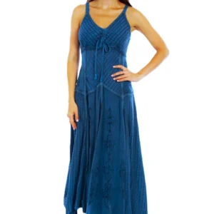 womens rayon long country western spaghetti dress