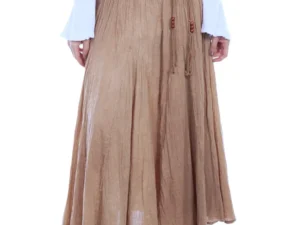 women's acid wash wrinkle khaki maxi skirt