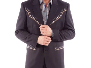 Scully Men's Diamond yoke Black Western sport coat Blazer