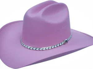 A Canvas Cattleman Kids Purple Cowboy Hat on a white background.