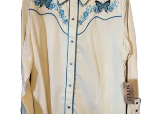 women's butterfly embroidered western shirt