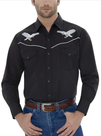 <div class="qsc-html-content"> Mens Black Western Shirt <ul style="list-style: square inside none;"> <li>65% poly, 35% Cotton</li> <li>S- 2XL</li> <li>MATCHING WESTERN SHIRTS</li> </ul> </div> •