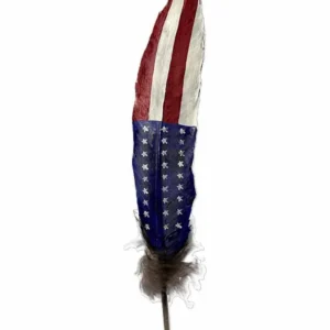 American Flag Feather for a Cowboy Hat - Hand Painted Turkey Feather