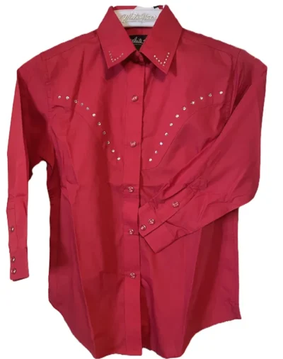 kids red rhinestone western shirt