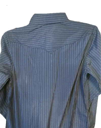 kids blue striped western shirt