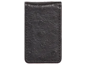 Scully Black Ostrich leather magnetic money clip