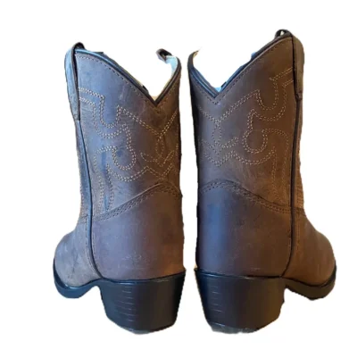 Toddler brown leather wide cowboy boots